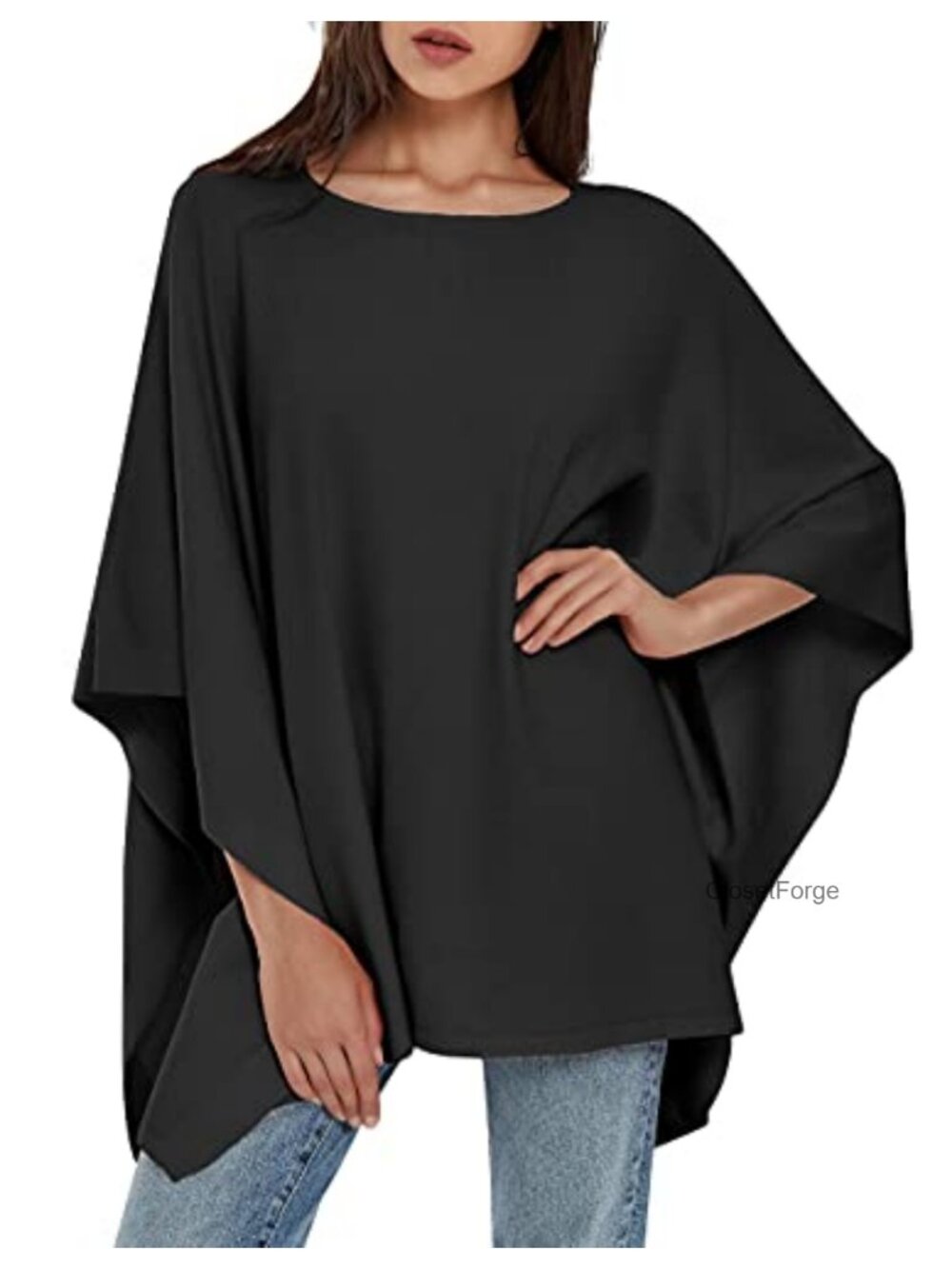 Oversized Knit Pullover Poncho Sweater Wrap
